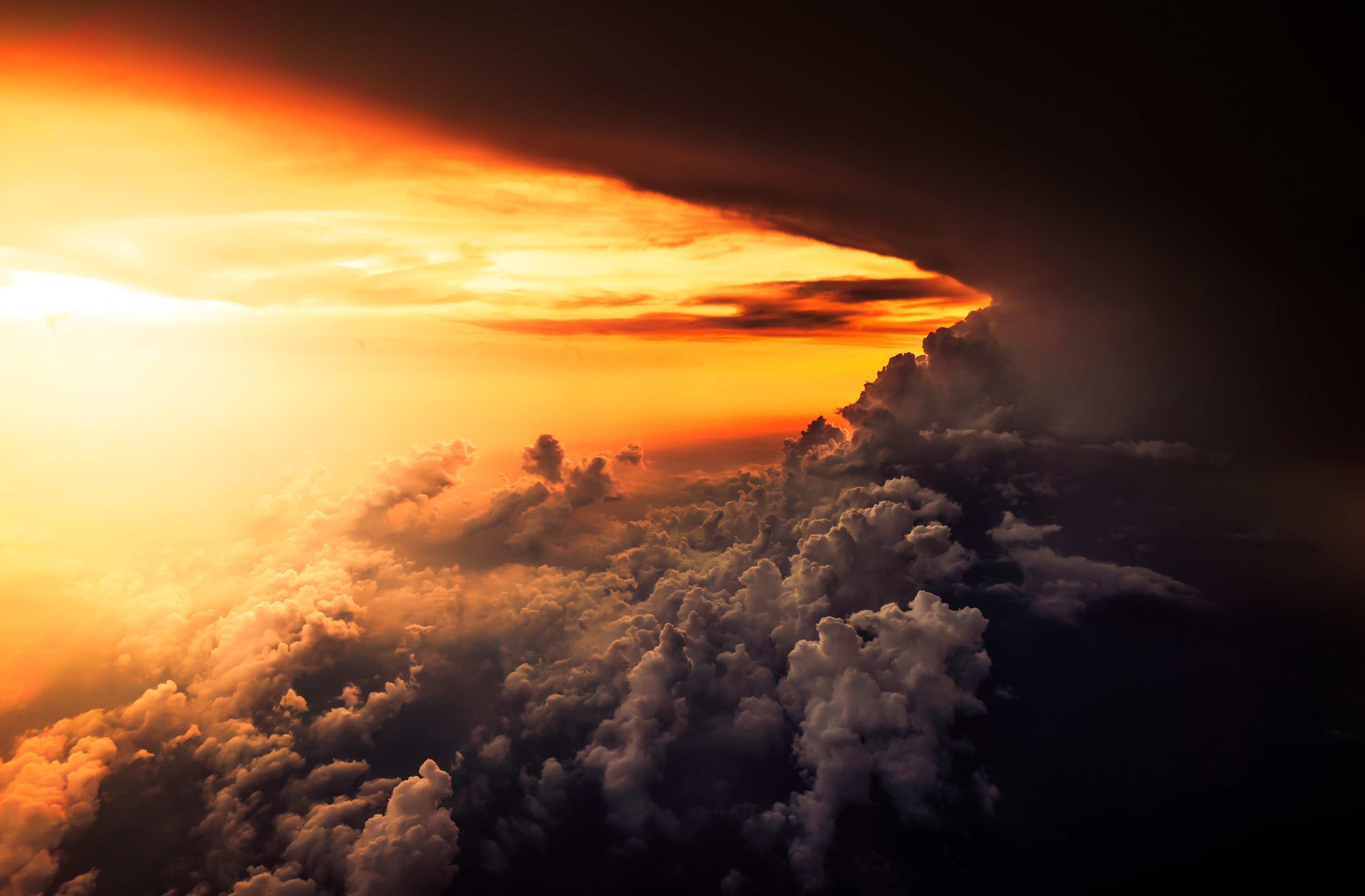 nature, Landscape, Clouds, Sunset, Sky, Aerial view Wallpaper
