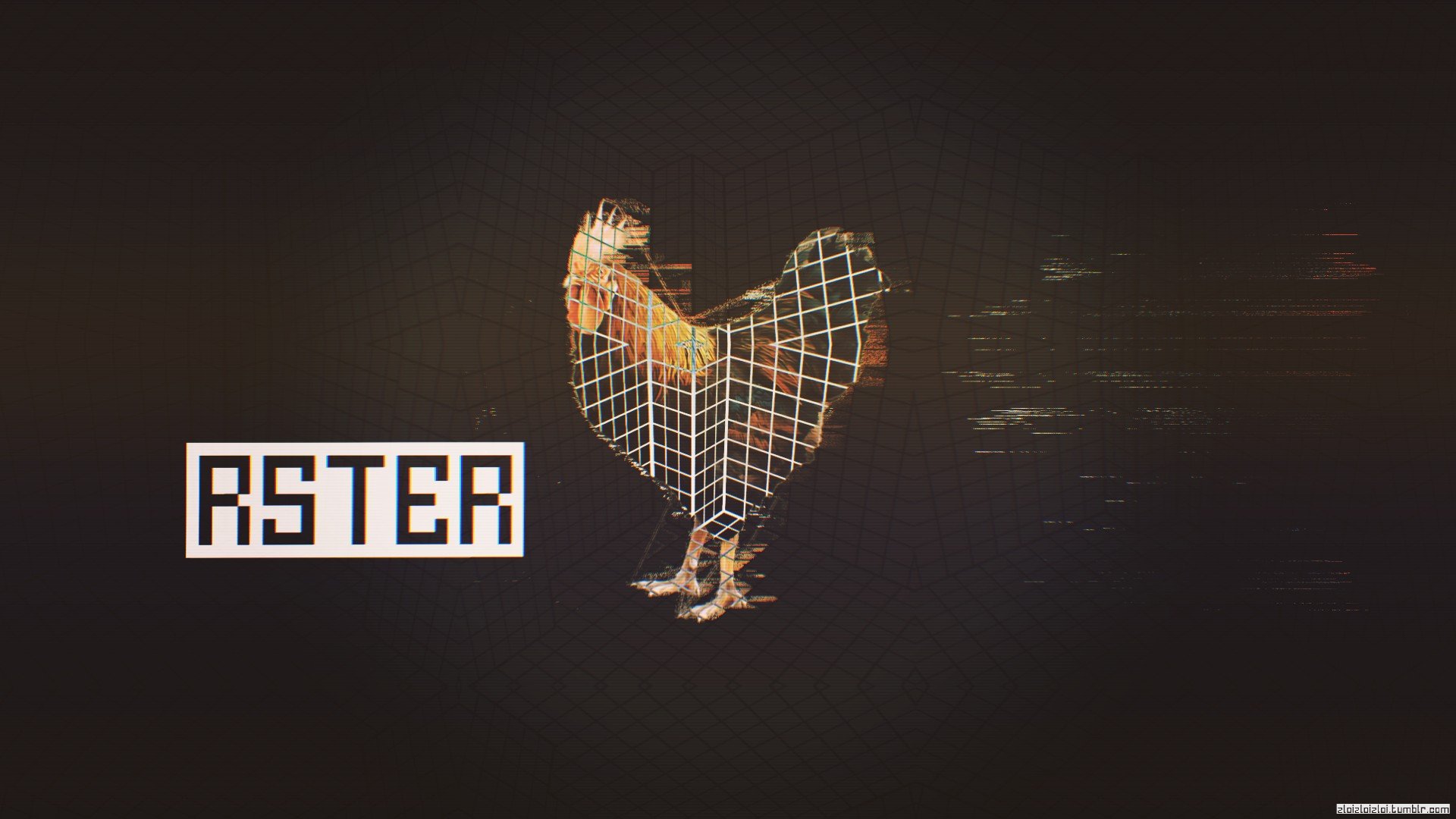 glitch art, Abstract, Rooster Wallpaper