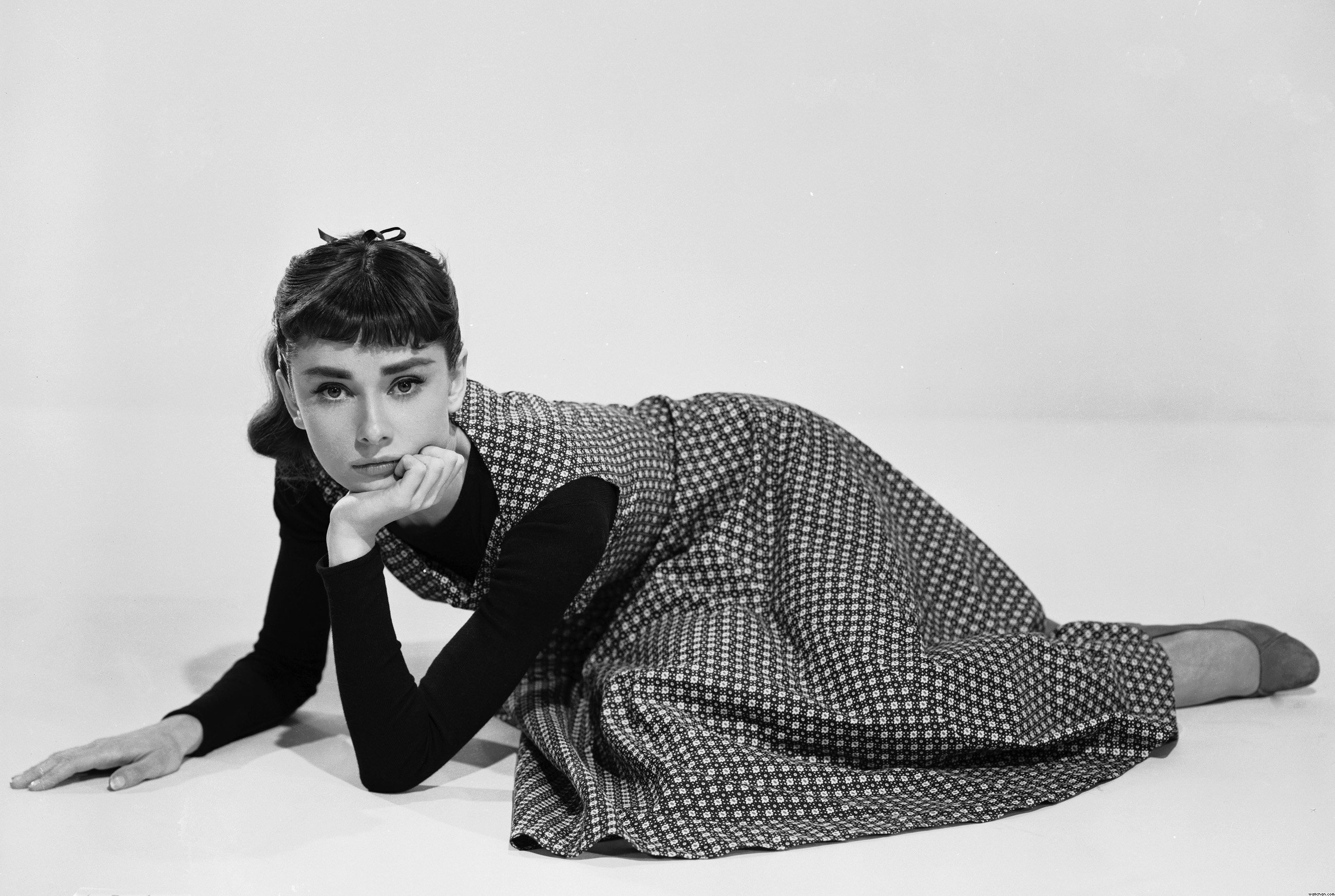 Audrey Hepburn, Actress, Women, Monochrome Wallpaper