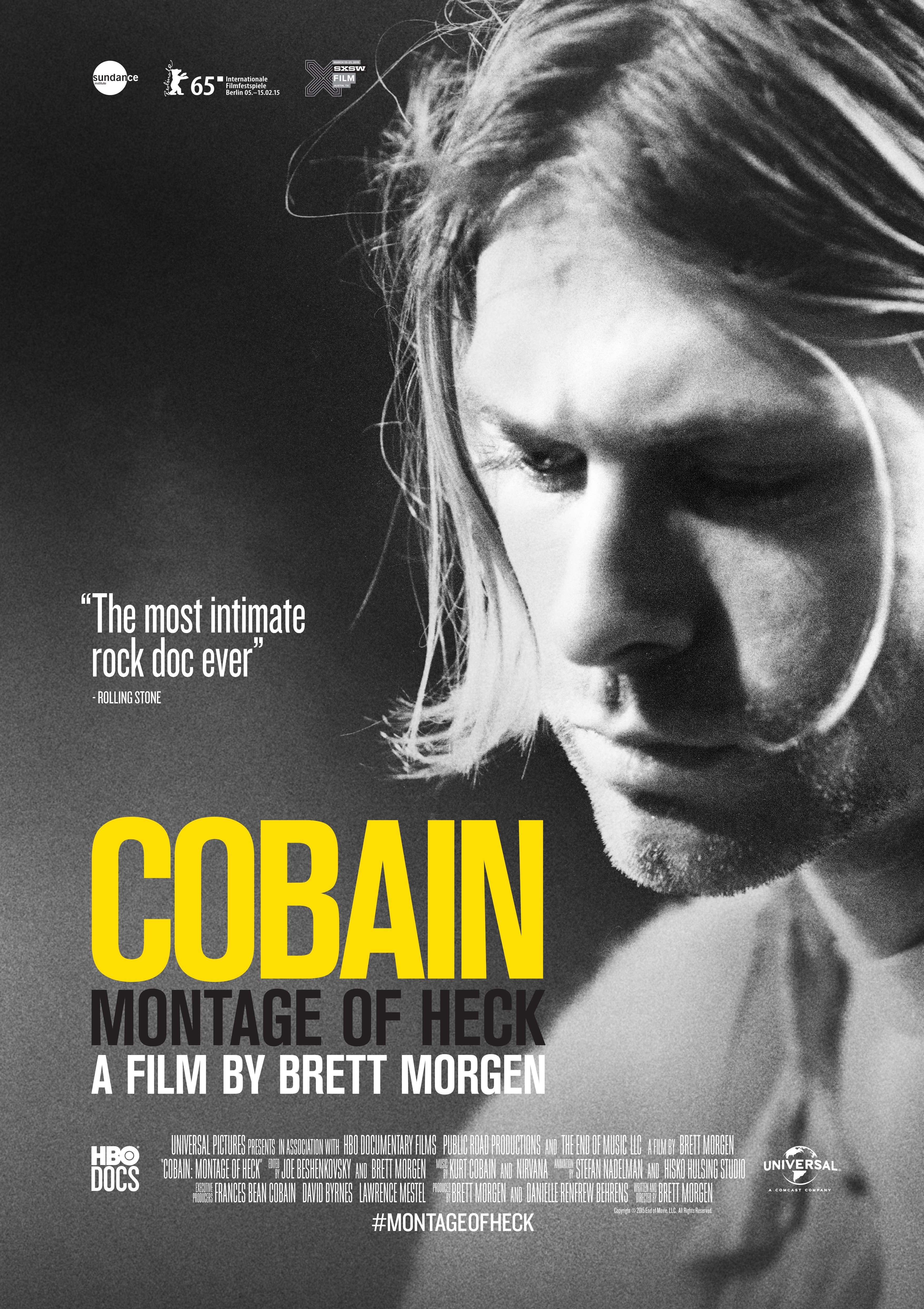 movies, Kurt Cobain: Montage of Heck, Movie poster, Kurt Cobain, Musicians, Singer, Monochrome, Selective coloring, 2015, Legends, Grunge, Face, Men, Nirvana Wallpaper