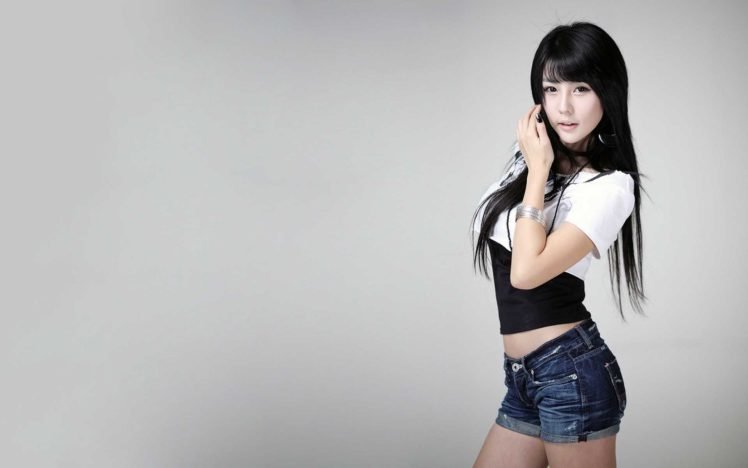 model, Brunette, Short shorts, Asian, Women HD Wallpaper Desktop Background