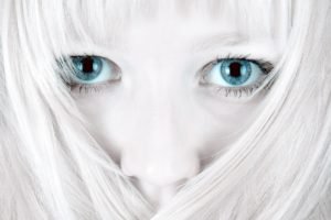 dyed hair, Pale, Blue eyes, Eyes, Face, Closeup, Women, White, Bright