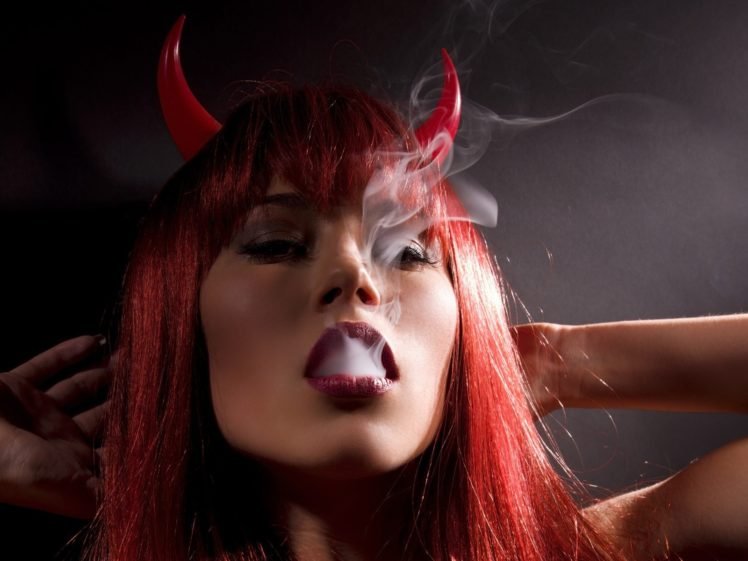 redhead, Smoking HD Wallpaper Desktop Background