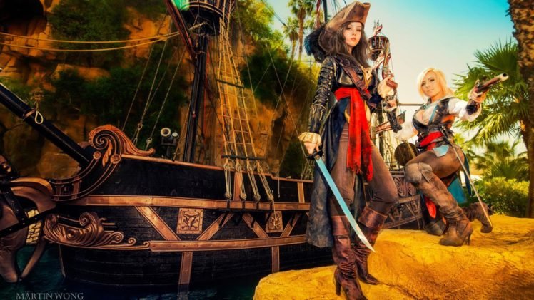 Monika Lee, Jessica Nigri, Assassins Creed, Cosplay, Pirates HD Wallpaper Desktop Background