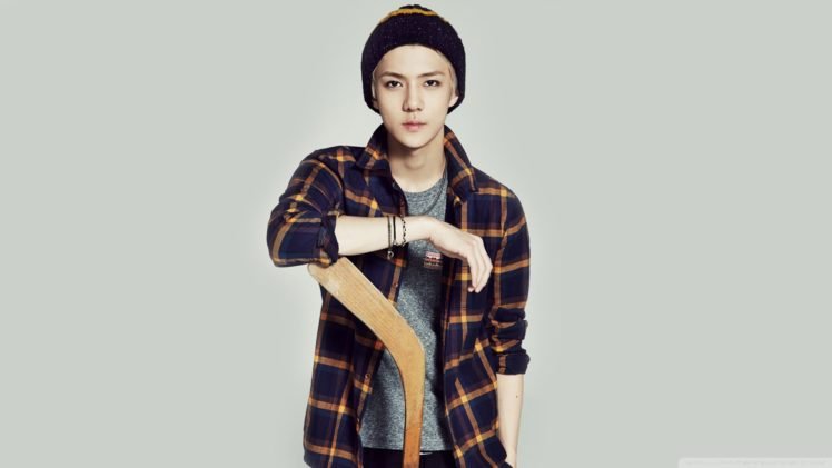 K pop, Sehun, Exo, Plaid, Simple background, Woolly hat, Men, Korean, Hockey HD Wallpaper Desktop Background