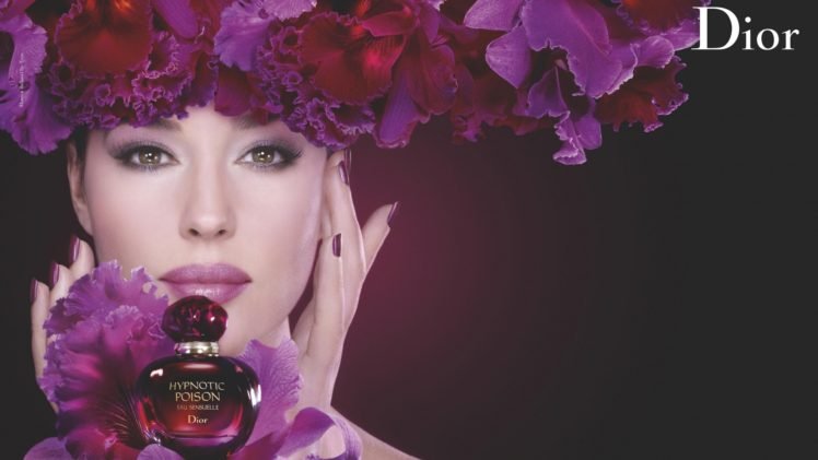 Monica Bellucci, Commercial, Portrait, Flowers, Advertisements, Dior HD Wallpaper Desktop Background