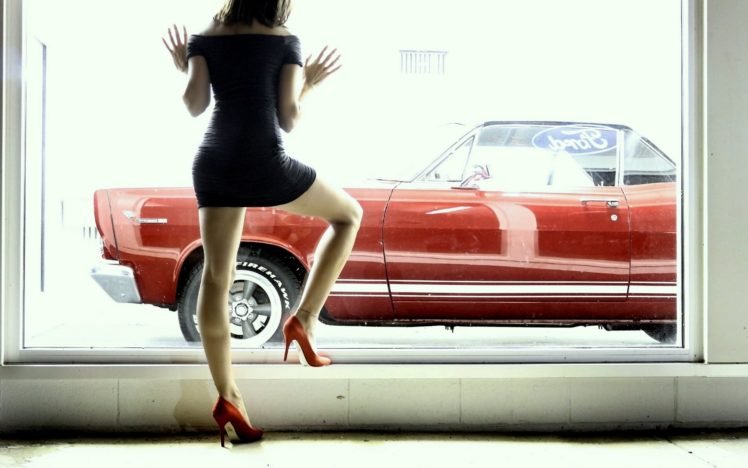 women, Model, Car, Vehicle, High heels, Legs HD Wallpaper Desktop Background