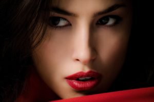 women, Portrait, Red lipstick, Face