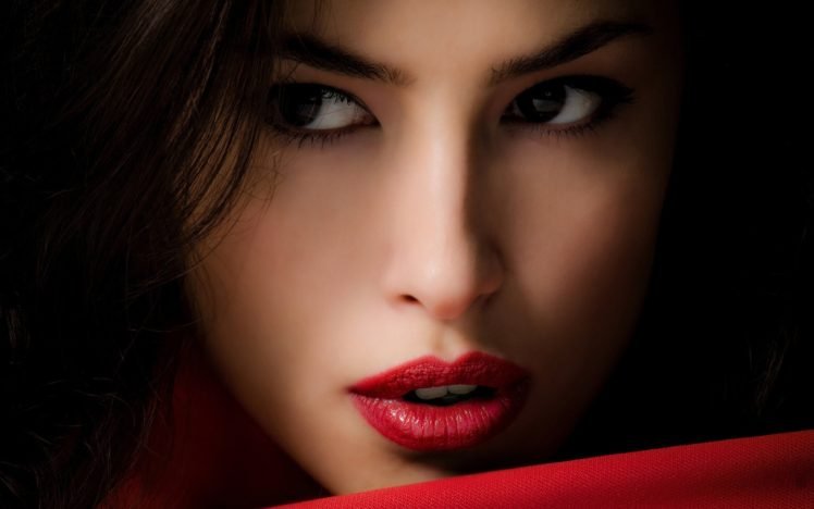 women, Portrait, Red lipstick, Face HD Wallpaper Desktop Background