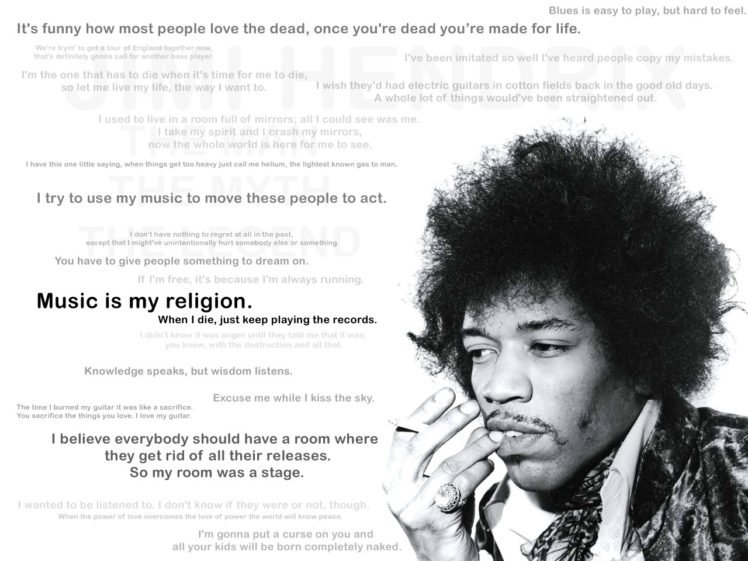 men, Singer, Jimi Hendrix, Guitar, Blues rock, Legends, Afro, Quote, Monochrome, Face, Cigarettes, Musicians HD Wallpaper Desktop Background