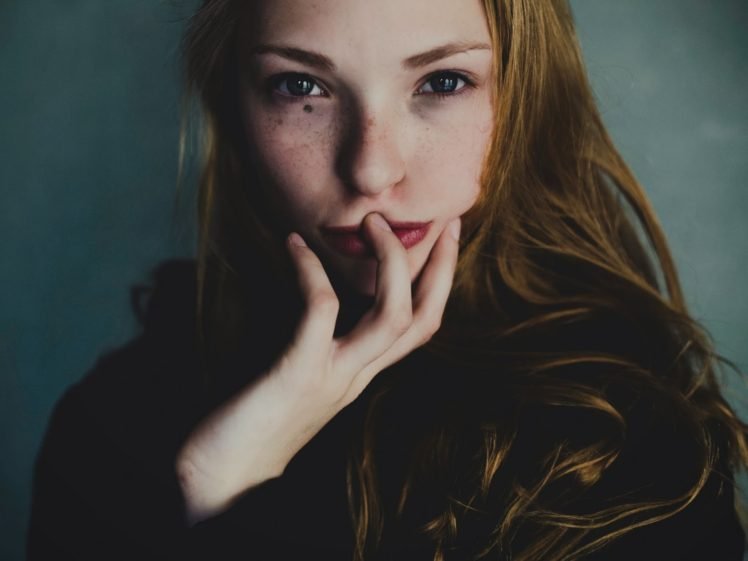 women, Face, Redhead, Blue eyes, Freckles HD Wallpaper Desktop Background