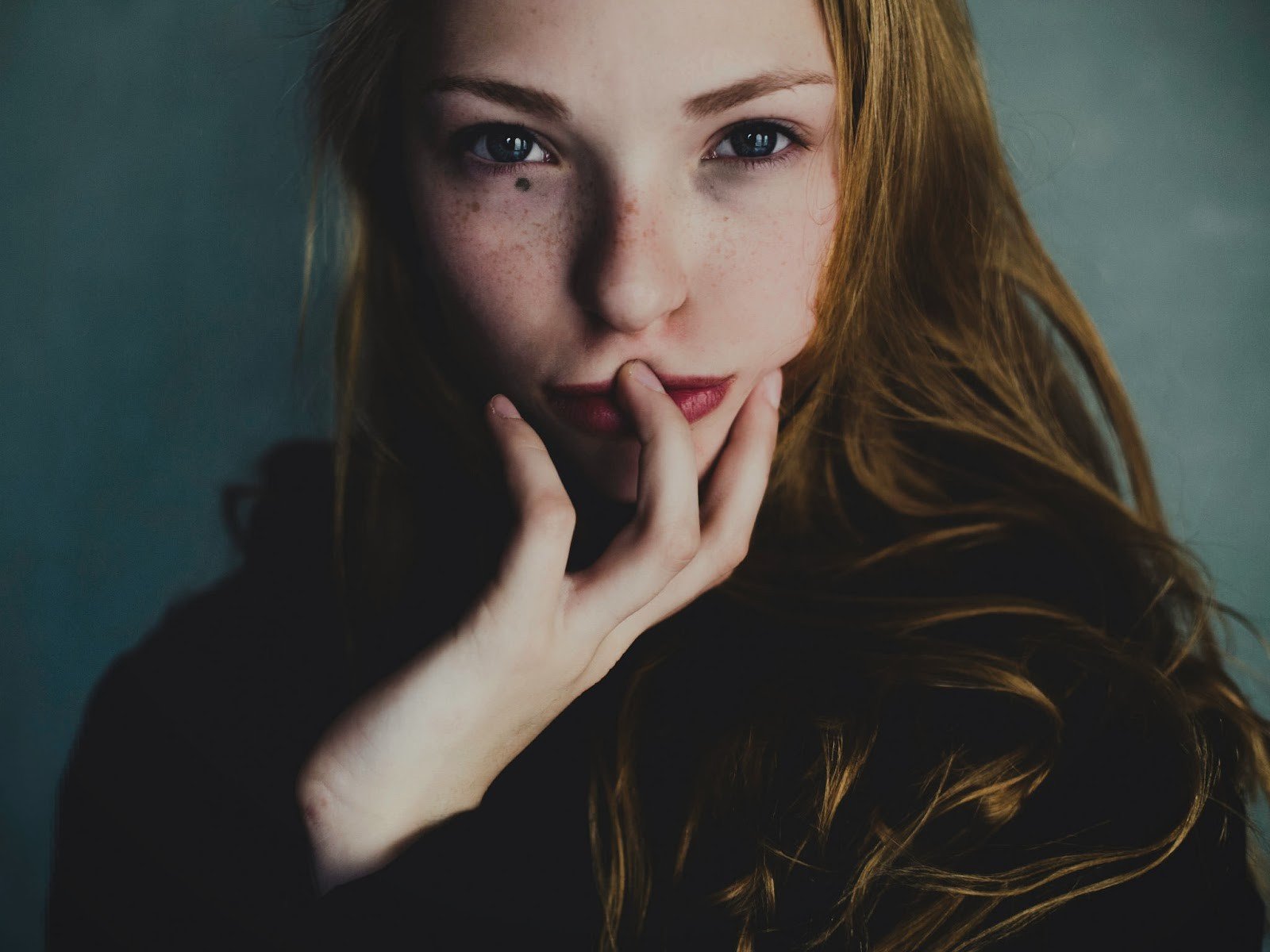 women, Face, Redhead, Blue eyes, Freckles Wallpaper