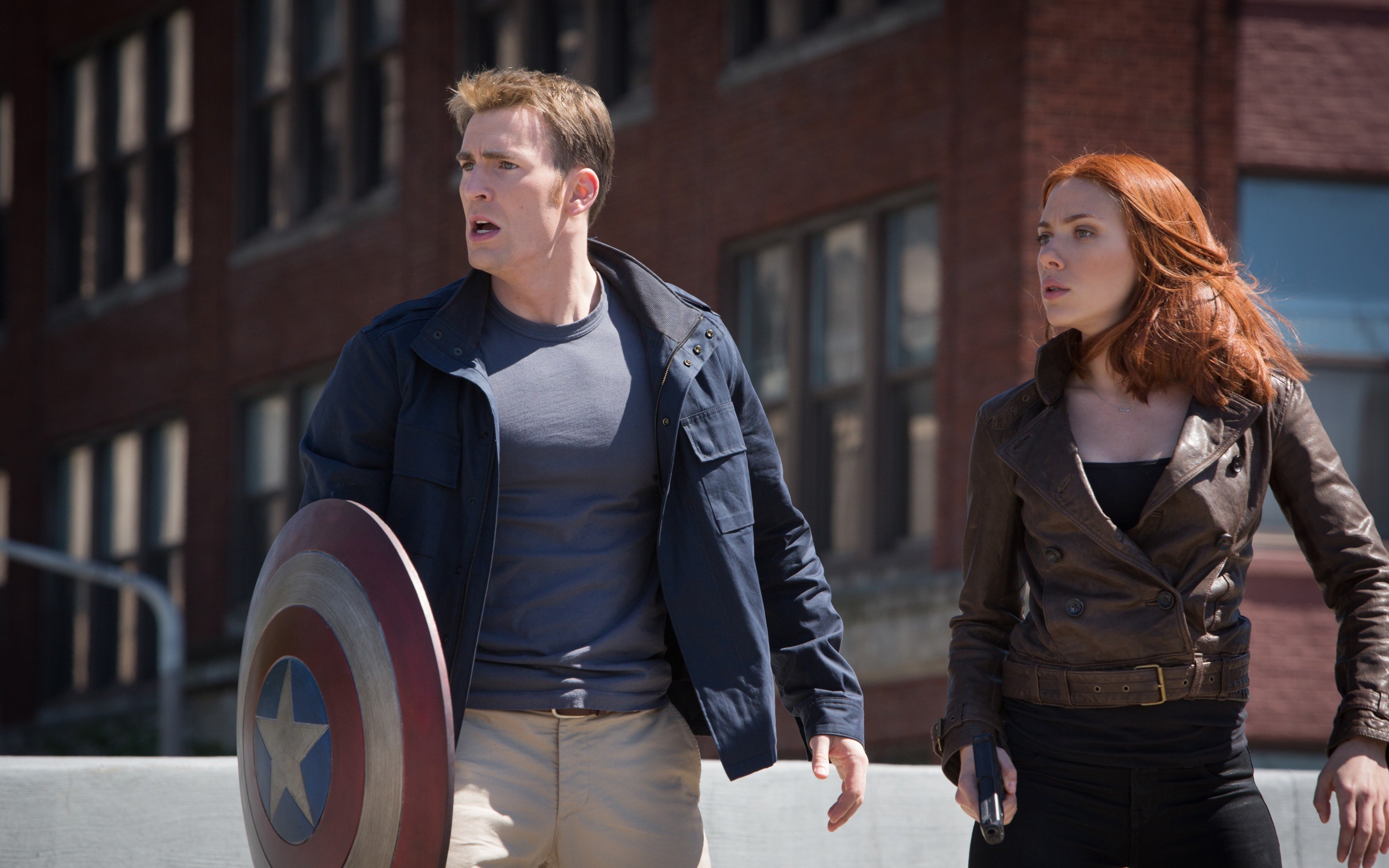 Captain America: The Winter Soldier, Scarlett Johansson, Chris Evans, Steve Rogers Wallpaper