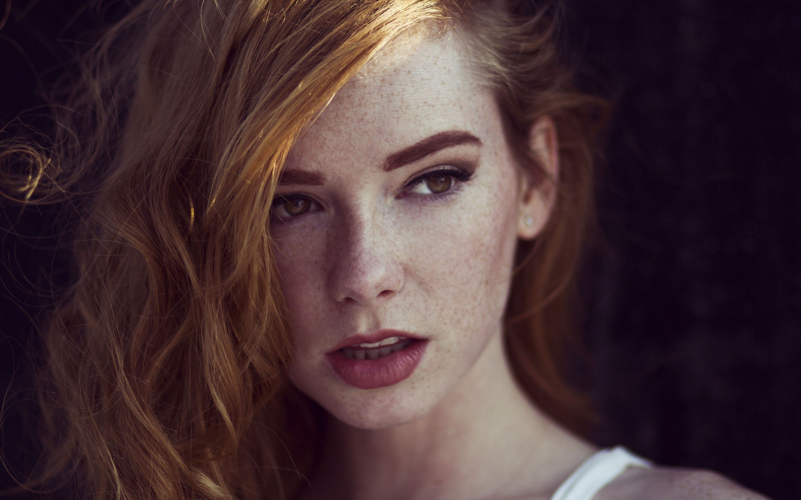 Women, Model, Face, Long Hair, Redhead, Freckles, Open -8303