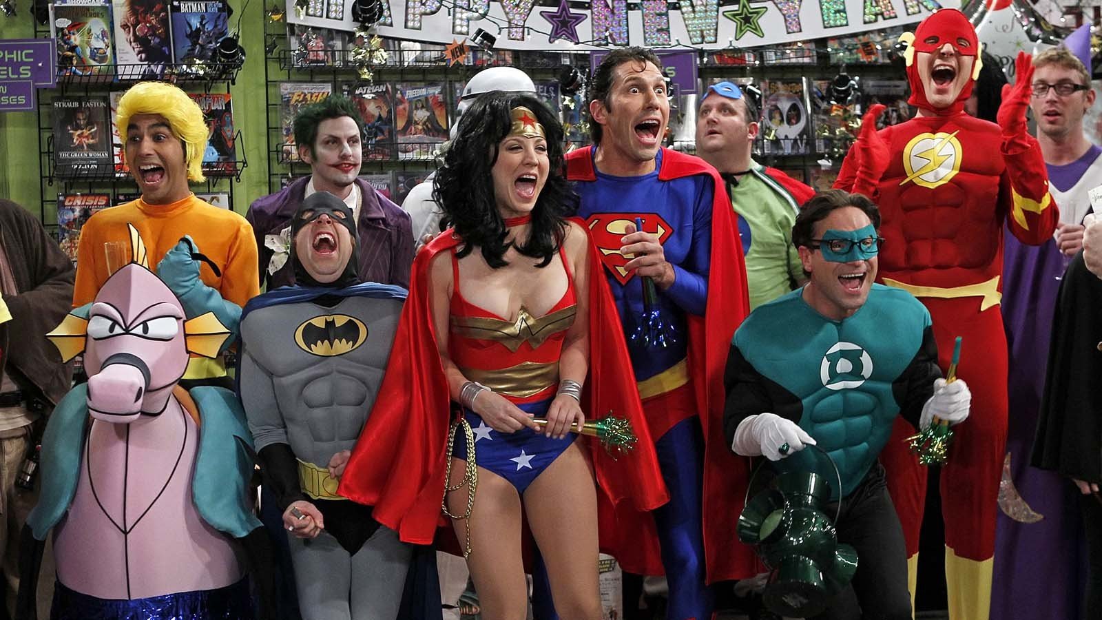 The Big Bang Theory, Sheldon Cooper, Costumes, Raj Koothrappali, Leonard Hofstadter, Howard Wolowitz, Penny, Kaley Cuoco Wallpaper