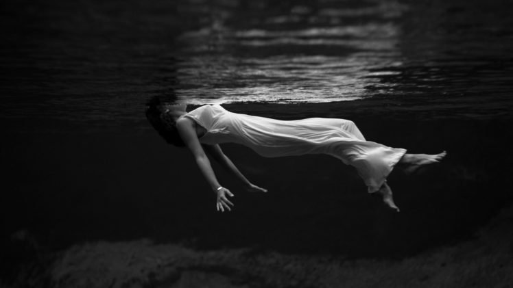 The Chemical Brothers, Women, Underwater, Monochrome HD Wallpaper Desktop Background