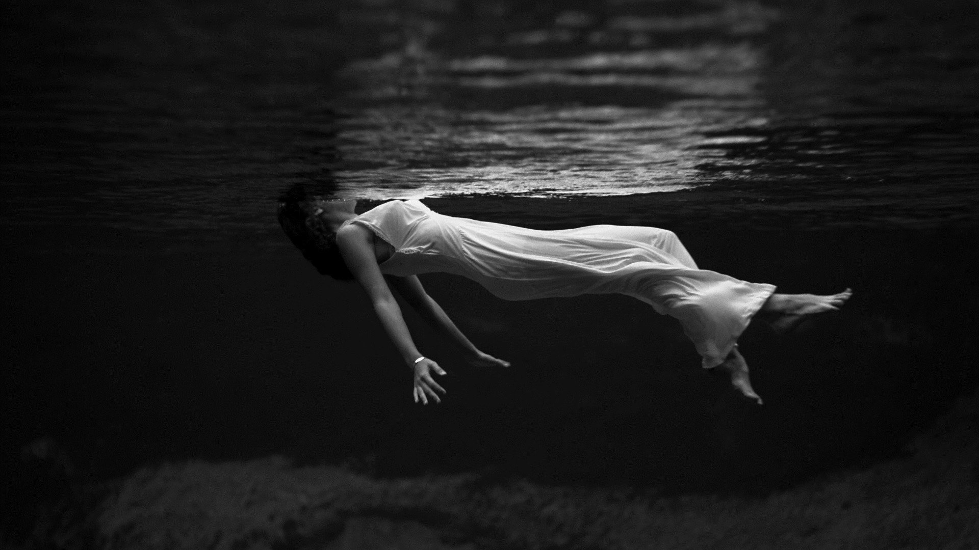 The Chemical Brothers, Women, Underwater, Monochrome Wallpaper