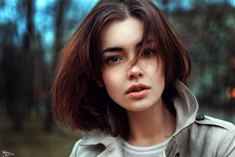 women, Short hair, Brown eyes, Georgiy Chernyadyev HD Wallpaper Desktop Background
