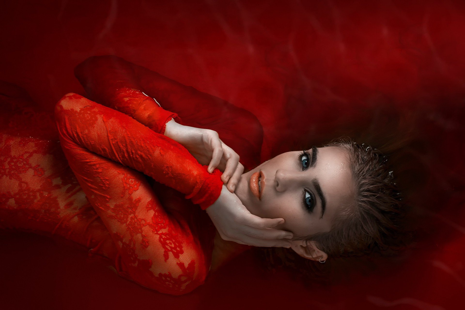 model, Women, Red Wallpaper