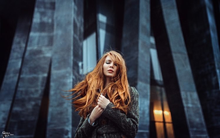 women, Redhead, Long hair, Women outdoors, Georgiy Chernyadyev HD Wallpaper Desktop Background