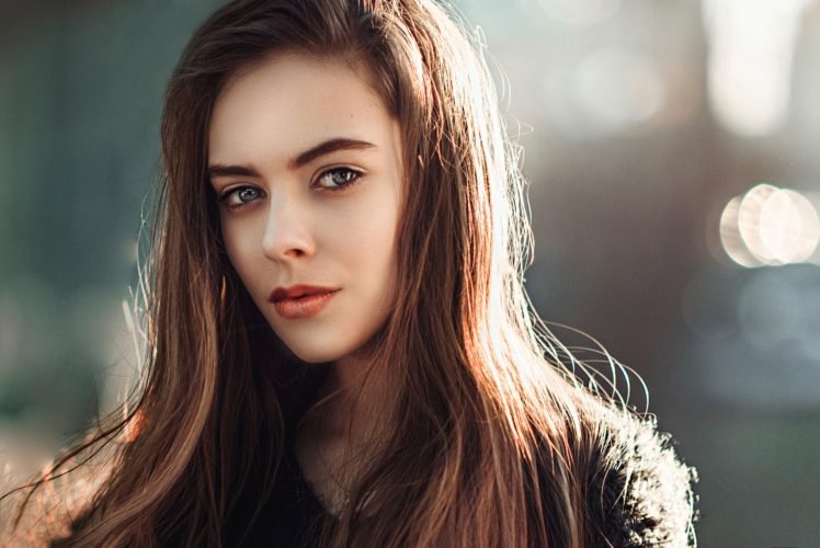Ekaterina Kuznetsova, Women, Model, Brunette, Blue eyes HD Wallpaper Desktop Background