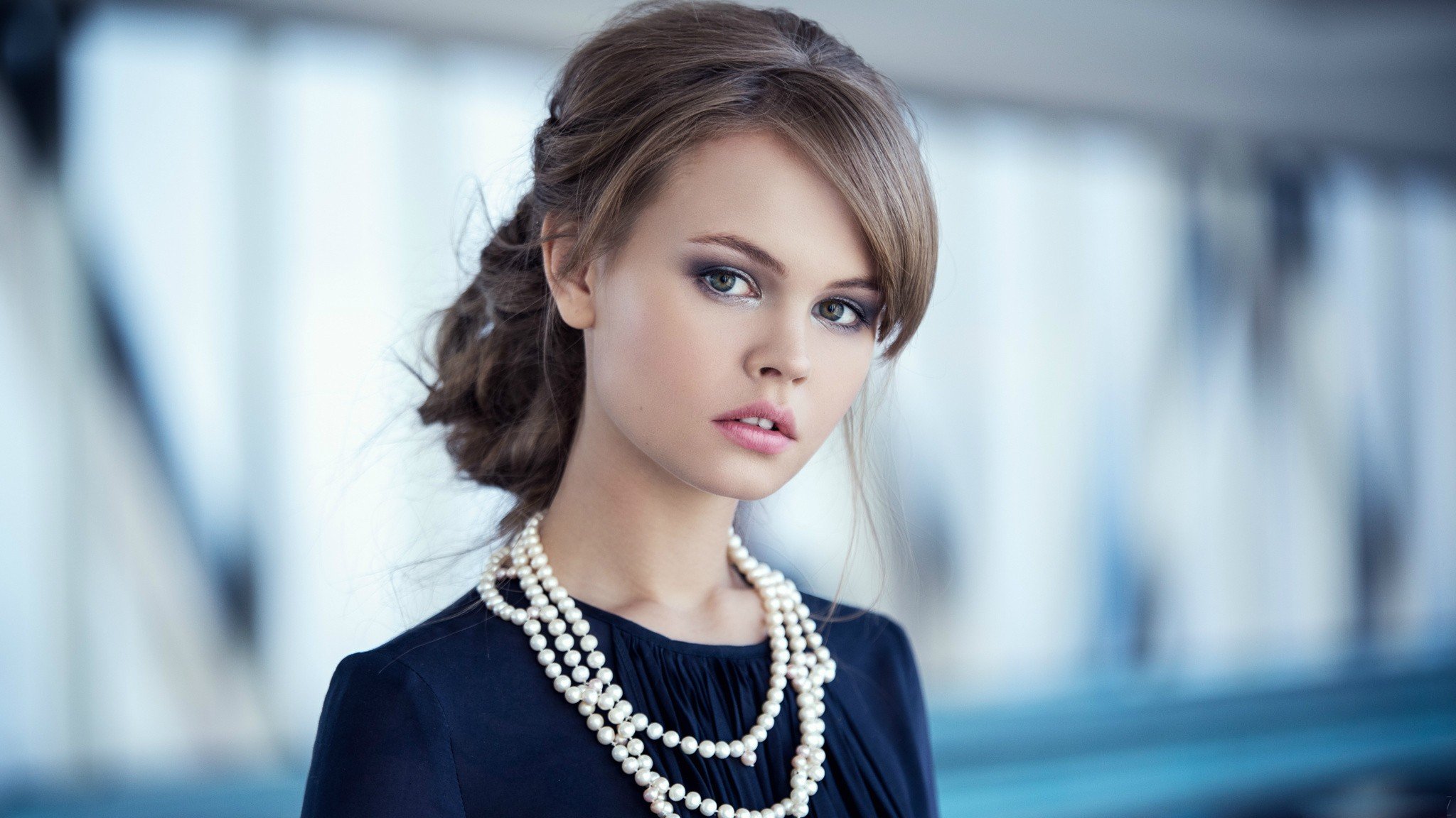 necklace, Women, Brunette, Anastasia Scheglova, Model, Maxim Guselnikov Wallpaper