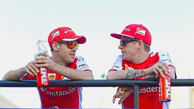 Sebastian Vettel, Kimi Raikkonen, Ferrari F1, Ferrari formula 1, Formula 1, Ferrari HD Wallpaper Desktop Background