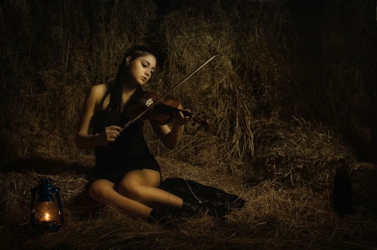 violin, Music, Women, Brunette HD Wallpaper Desktop Background