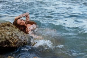 model, Women, Sea, Water