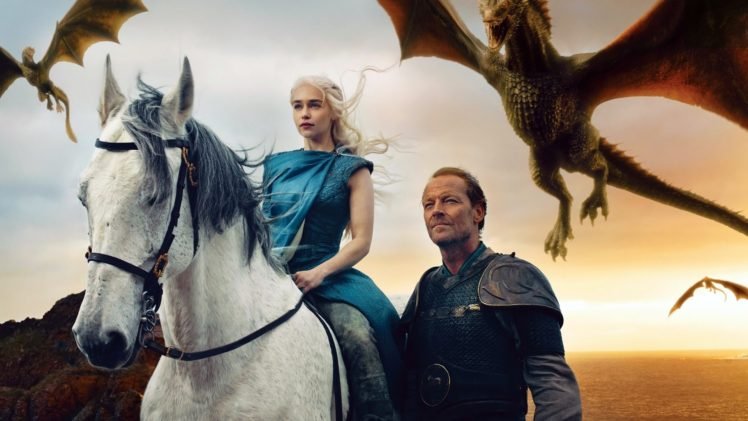 Game of Thrones, Emilia Clarke, Daenerys Targaryen, Dragon HD Wallpaper Desktop Background