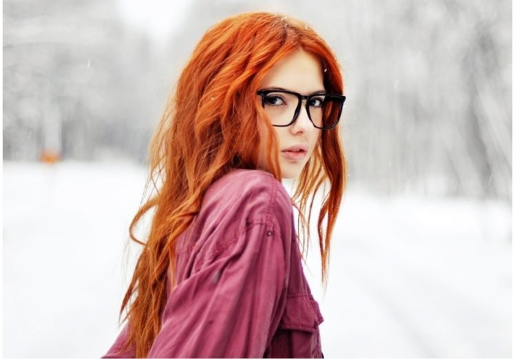 women, Redhead, Women with glasses HD Wallpaper Desktop Background