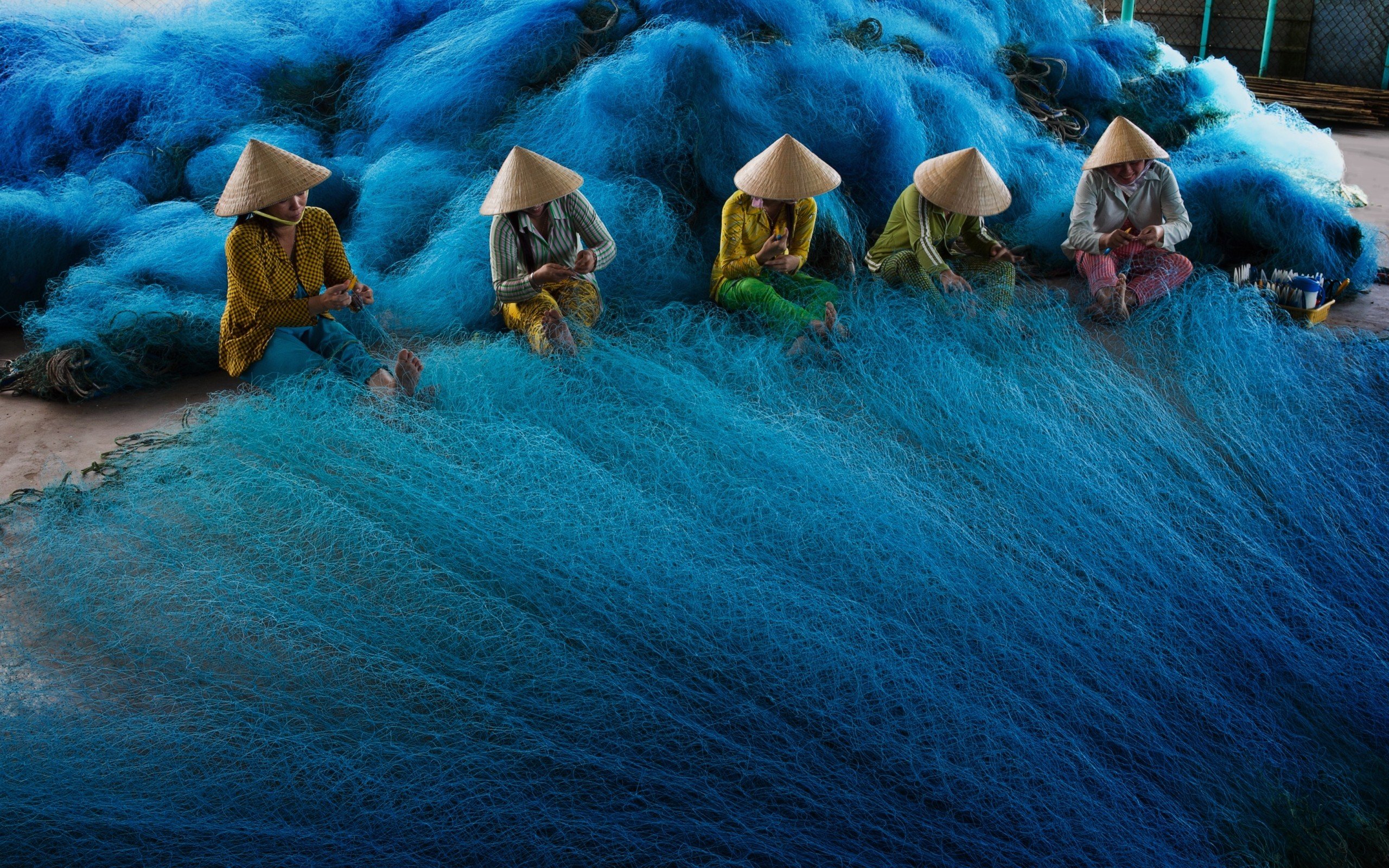 women, Vietnamese, Vietnam, Fishing, Fishing nets Wallpaper