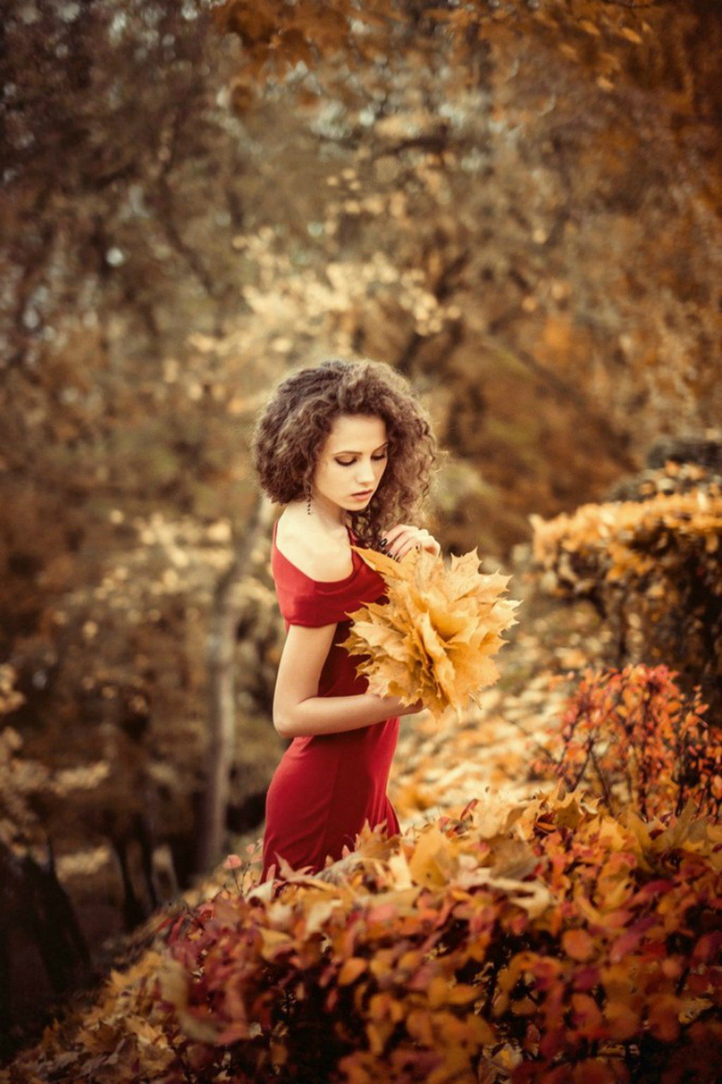 women, Brunette, Long hair, Women outdoors, Ksenia Malinina, Dress, Red