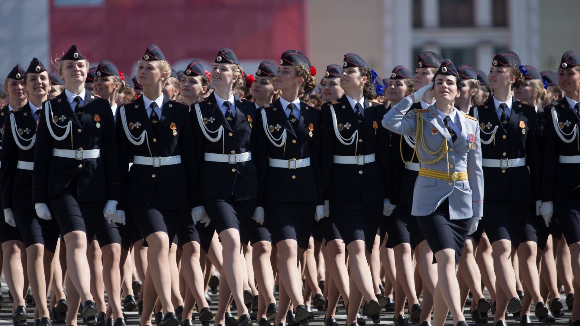 military, Victory Day, Moscow, Russia, Group of women Wallpaper