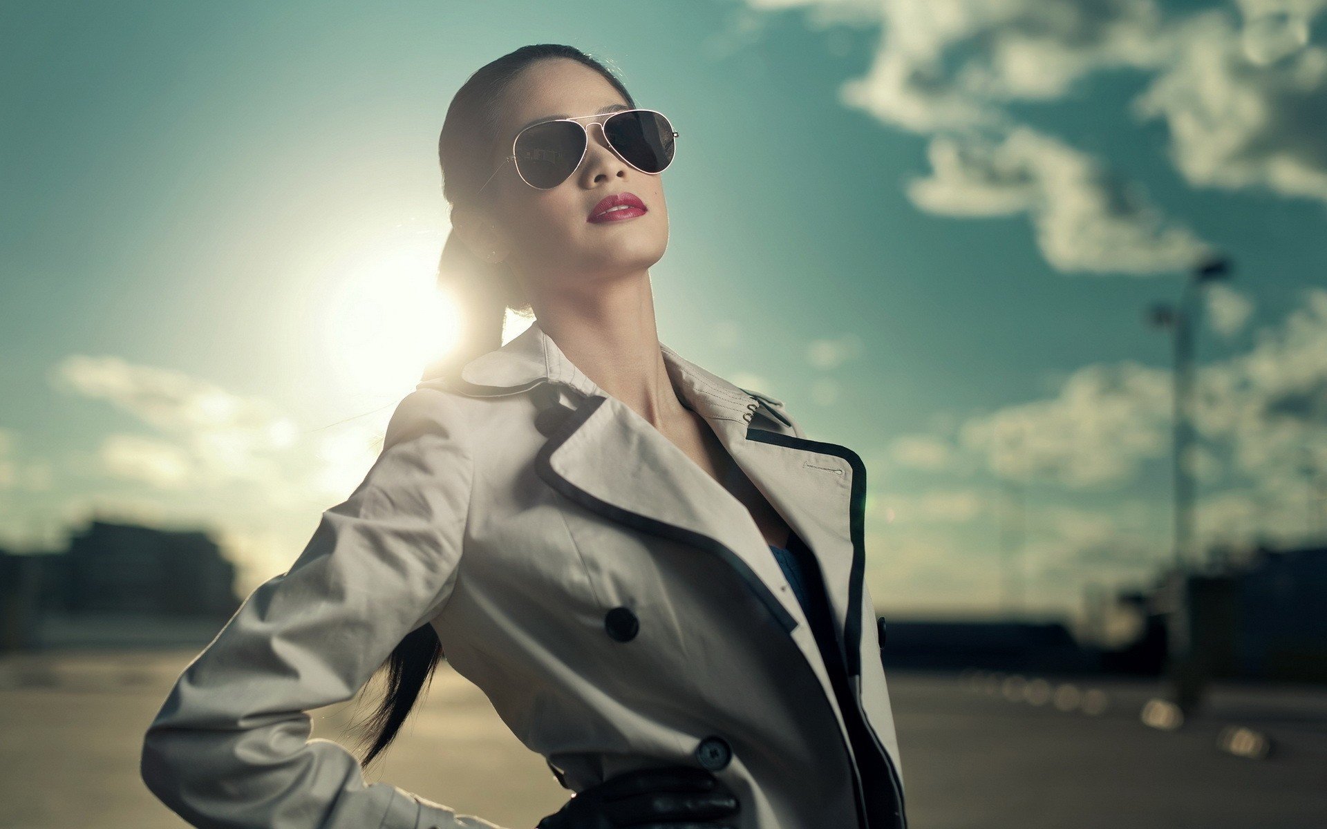 model, Women, Glasses, Sunlight Wallpaper