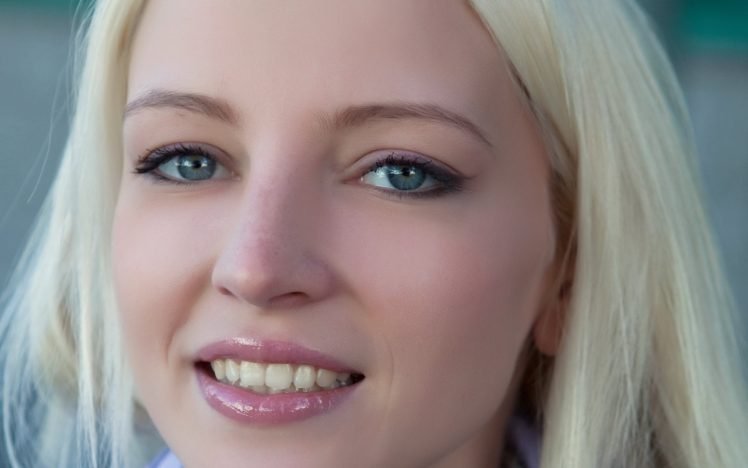 women, Blonde, Green eyes, Smiling, Alysha A HD Wallpaper Desktop Background