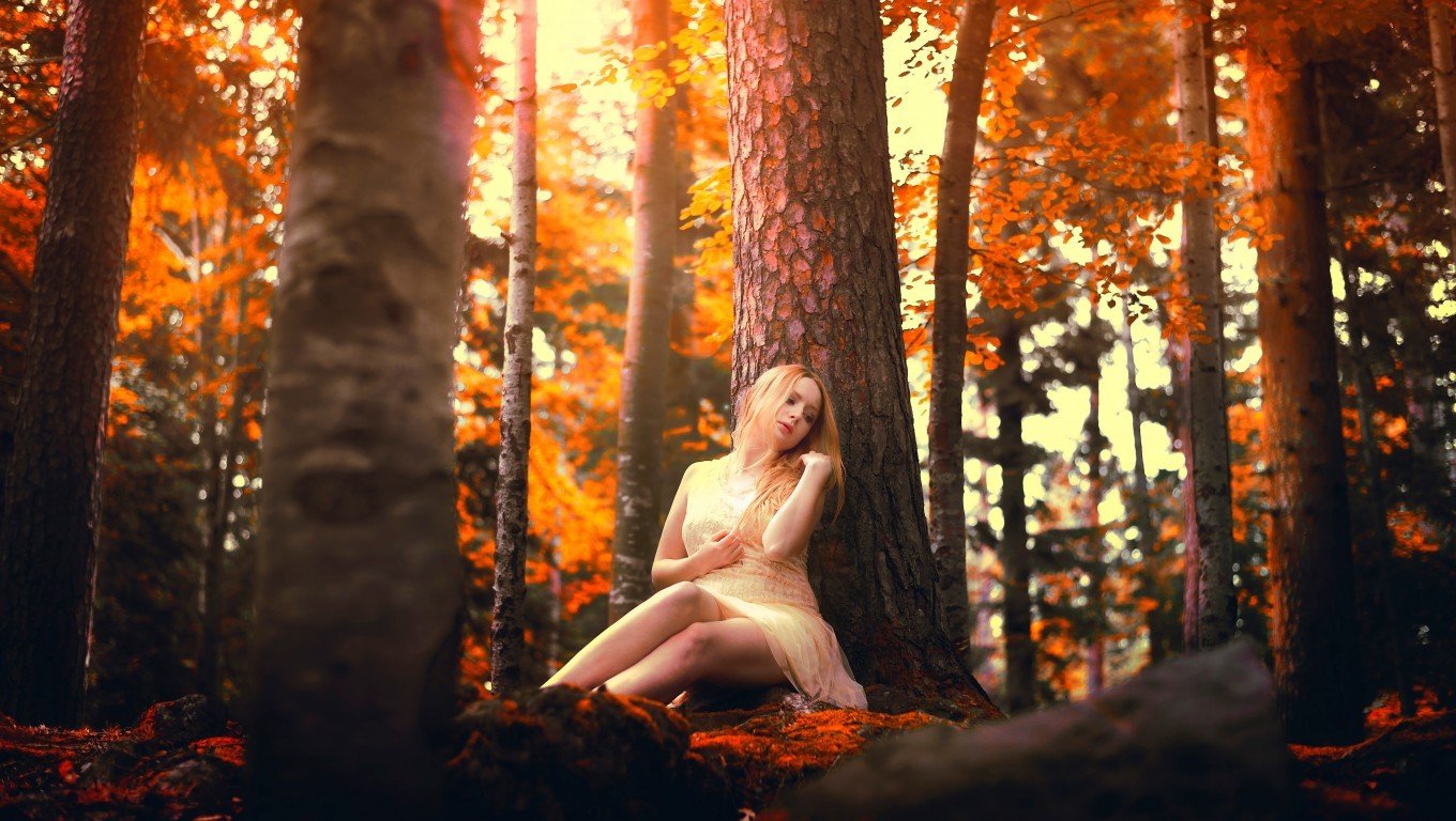 Samantha Meglioli, Women, Model, Blonde, Trees Wallpaper