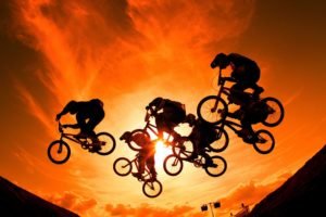 men, Bicycle, Sun, Sports