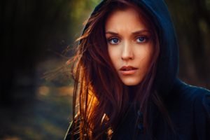women, Model, Face, Sweater, Portrait, Redhead, Blue eyes