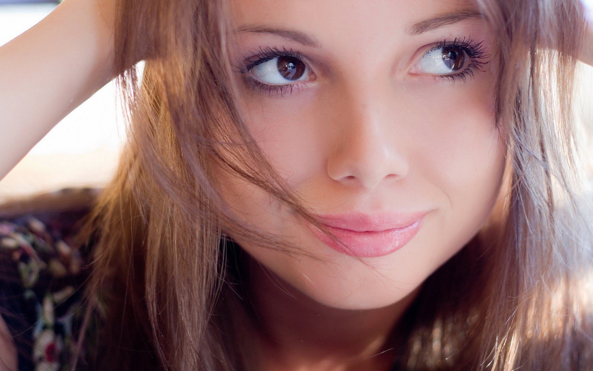 Women Model Face Blonde Brown Eyes Smiling Hd Wallpapers Desktop