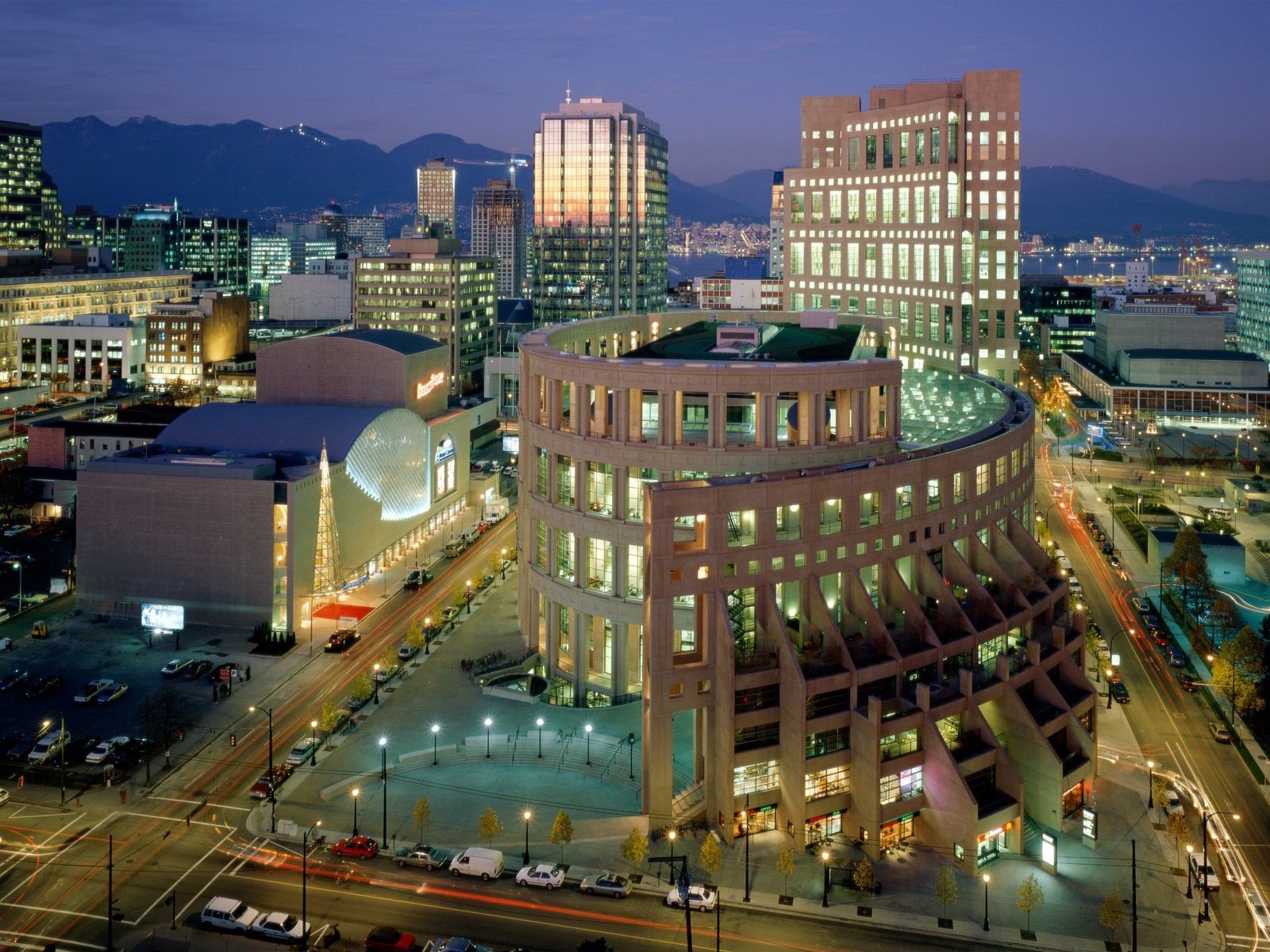 Vancouver, Library, City, Architecture Wallpaper