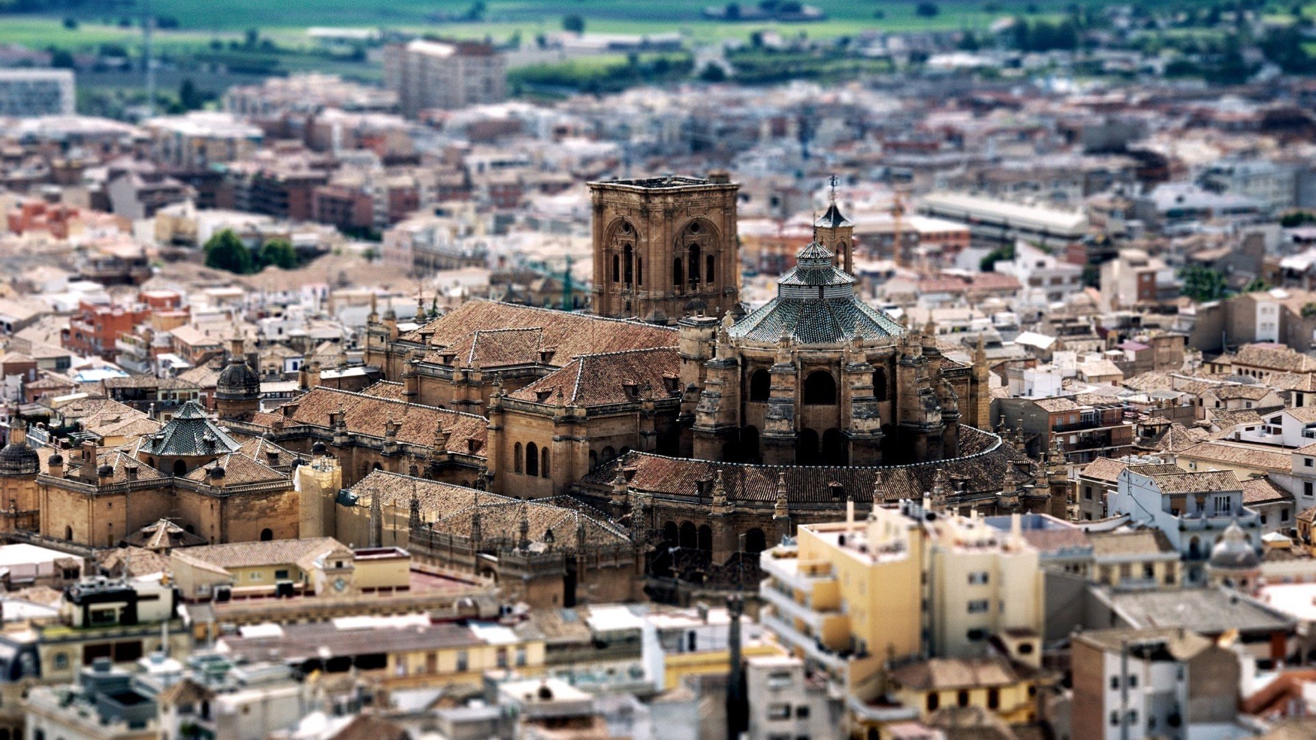 cityscape, Building, Tilt shift, Spain, Granada Wallpaper