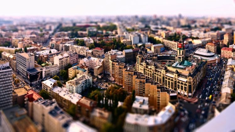 cityscape, Building, Blurred, Kiev, Ukraine HD Wallpaper Desktop Background