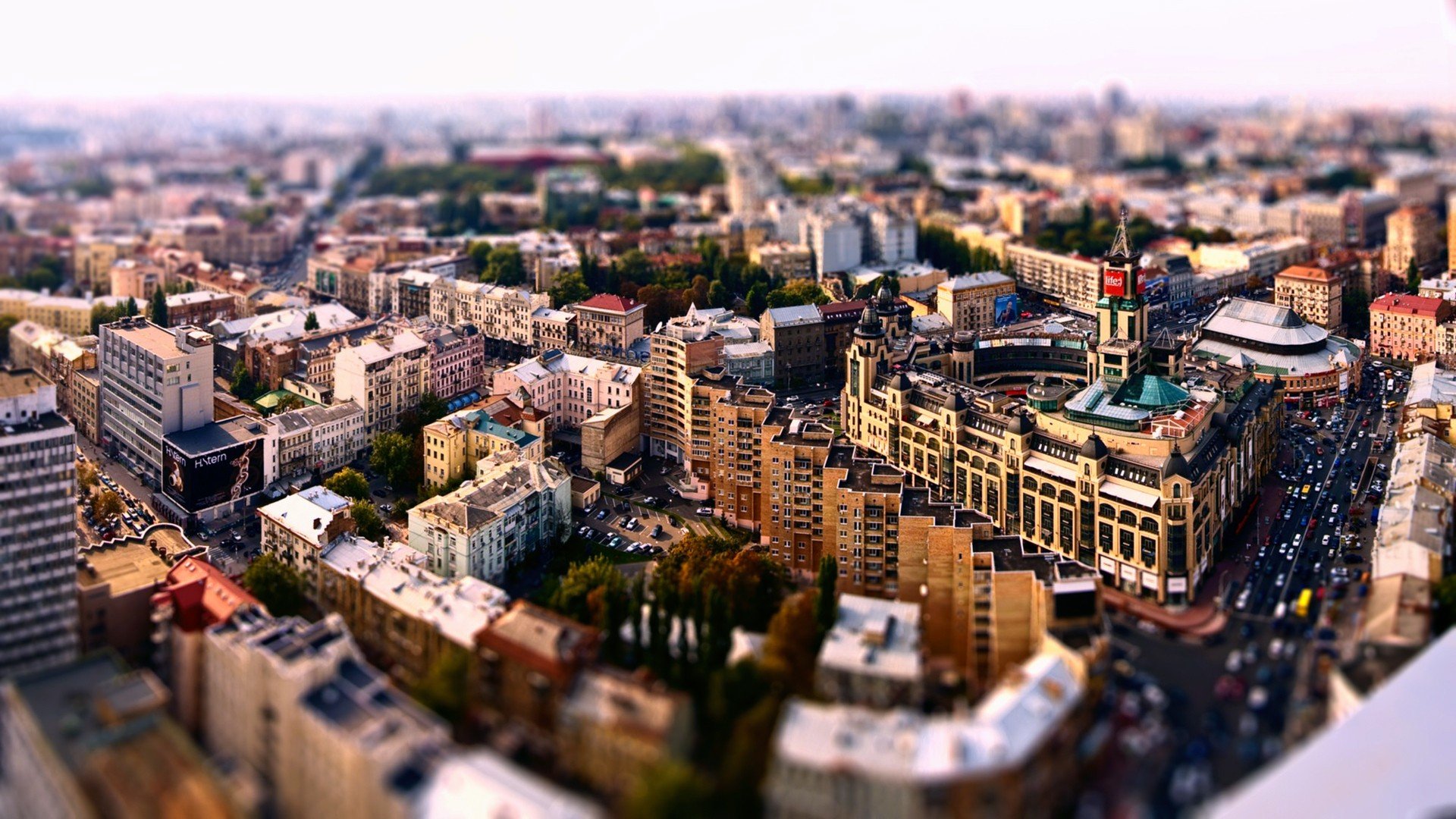 cityscape, Building, Blurred, Kiev, Ukraine Wallpaper