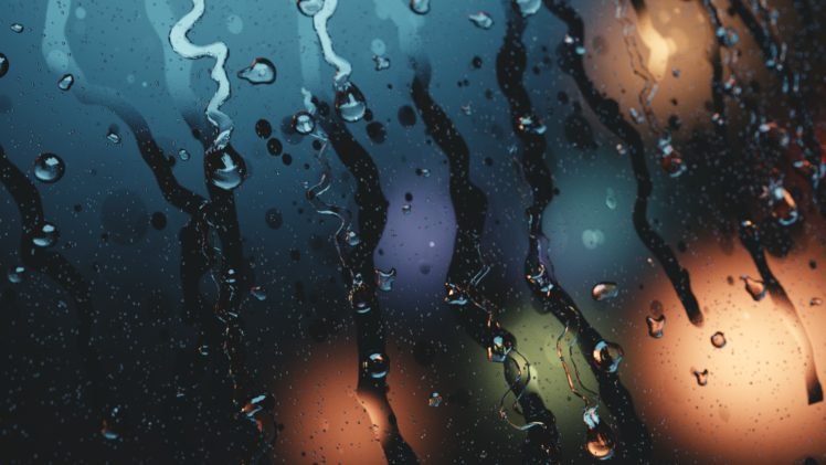 water on glass, Streaks, Blurred HD Wallpaper Desktop Background