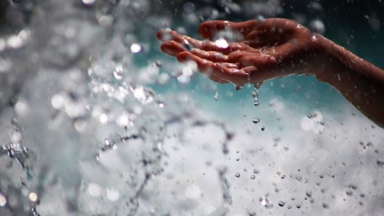 water, Hand, Water drops, Splashes, Bokeh HD Wallpaper Desktop Background