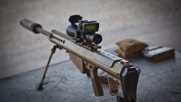gun, Barrett M82, Barrett .50 Cal, Barrett M82 A1, Sniper rifle, Scopes HD Wallpaper Desktop Background