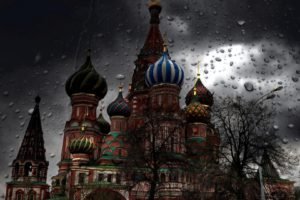 Moscow, Rain, Water drops, Church