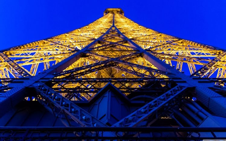 Eiffel Tower, Architecture, Lights, Worms eye view, Paris HD Wallpaper Desktop Background
