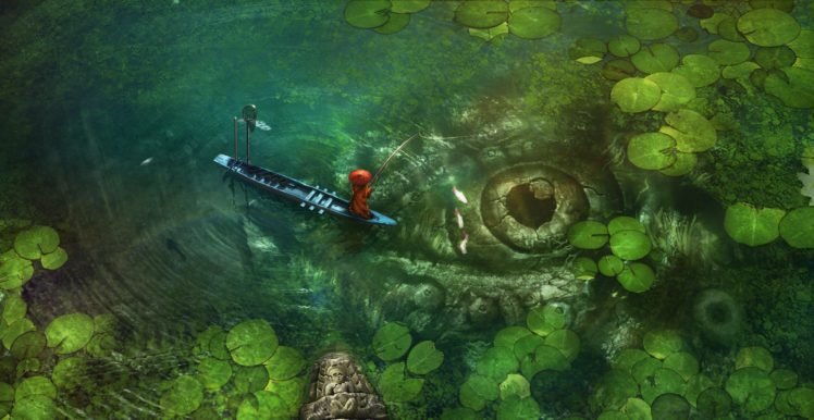 fishing, Eyes, Pond HD Wallpaper Desktop Background